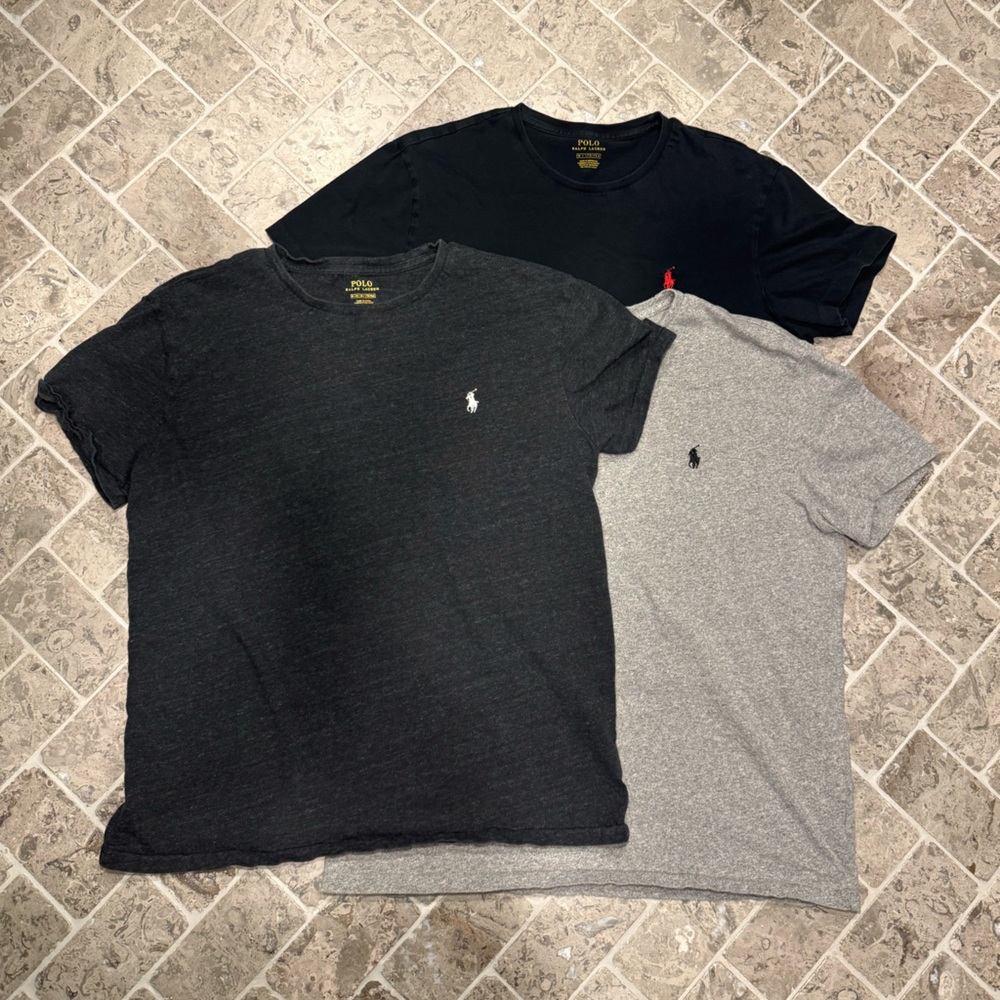 Polo Ralph Lauren Black and Gray Short Sleeve Tees
